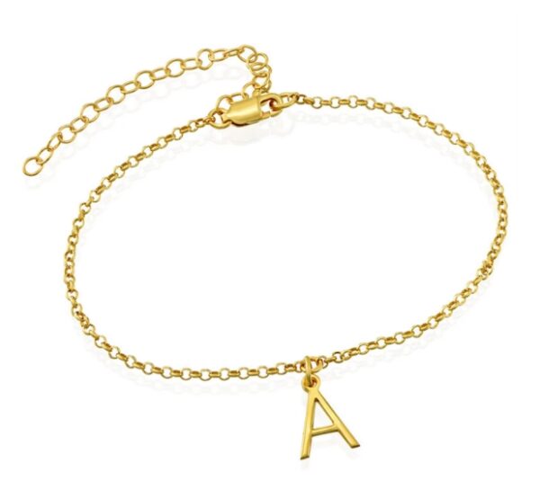 Personalized A-Z Initial Letter Anklet for Women